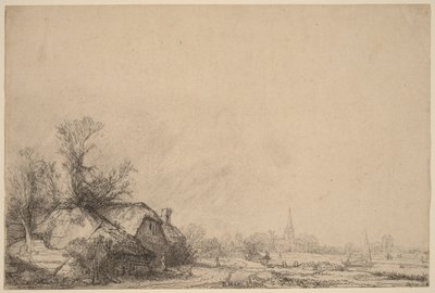 Hytte ved en kanal af Rembrandt van Rijn