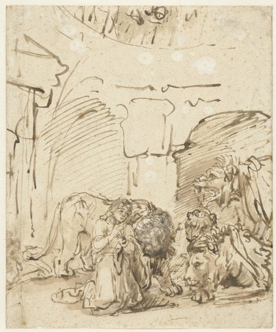 Daniel i løvegropen af Rembrandt van Rijn
