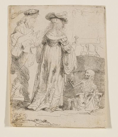 Døden viser sig for et ægtepar fra en åben grav af Rembrandt van Rijn