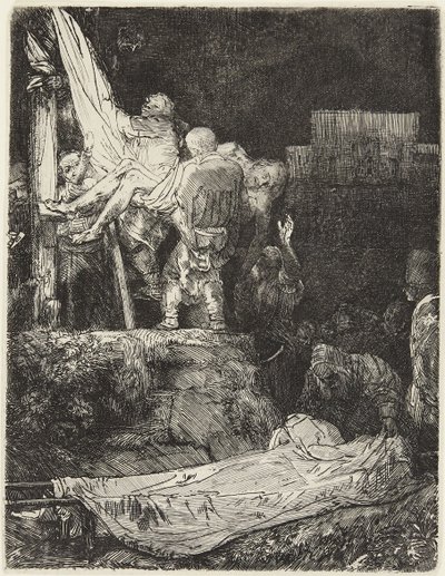 Nedtagelsen fra korset i fakkellys af Rembrandt van Rijn