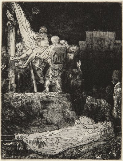 Nedtagelsen fra korset i fakkellys af Rembrandt van Rijn