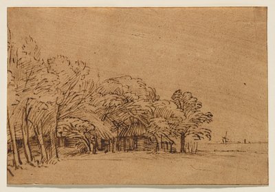 Gård under træer af Rembrandt van Rijn