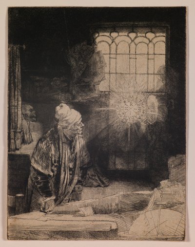 Faust (Den lærde i sit arbejdsværelse) af Rembrandt van Rijn