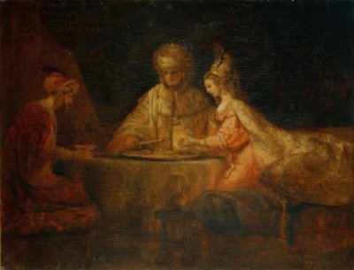 Esters gæstebud med Ahasver og Haman af Rembrandt van Rijn