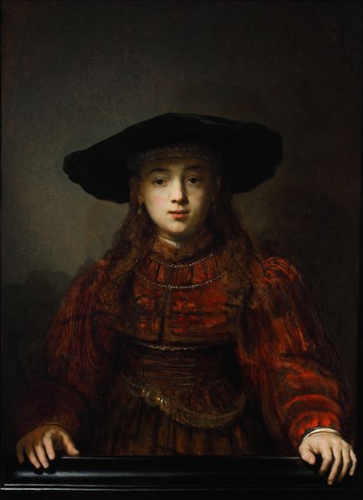Pige i en billedramme, 1641 af Rembrandt van Rijn