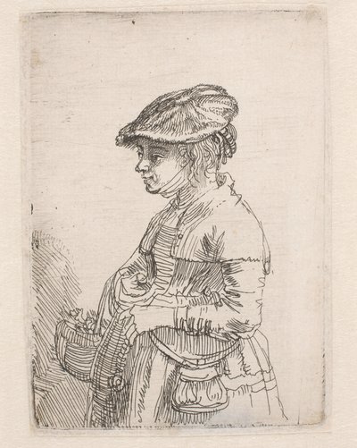 Pige med en kurv af Rembrandt van Rijn