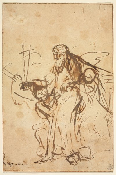Gud Fader støttet af engle af Rembrandt van Rijn