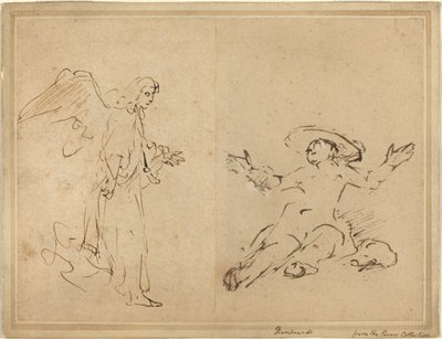 Hagar sidder ved springvandet af Rembrandt van Rijn