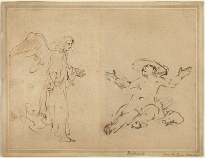 Hagar sidder ved kilden af Rembrandt van Rijn