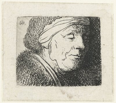 Hovedet af en gammel kvinde af Rembrandt van Rijn