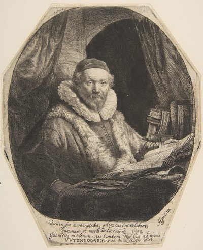 Jan Uytenbogaert. af Rembrandt van Rijn