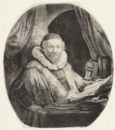 Jan Uytenbogaert, prædikant hos remonstranterne af Rembrandt van Rijn