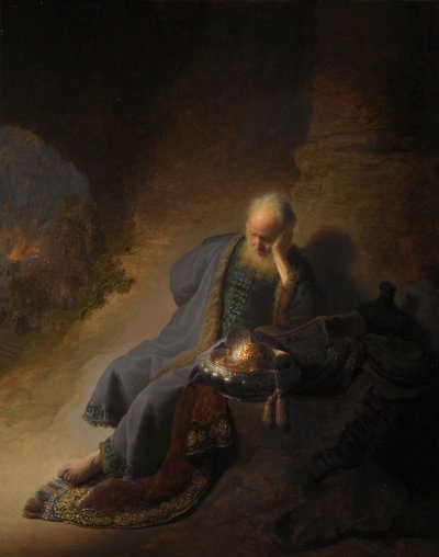 Jeremias beklager Jerusalems ødelæggelse af Rembrandt van Rijn