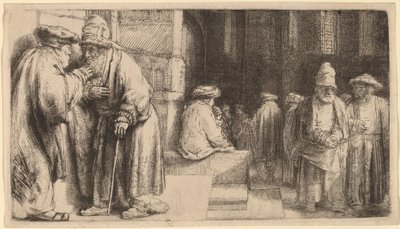 jøder i synagogen af Rembrandt van Rijn