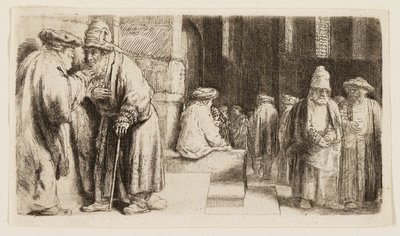jøder i synagogen af Rembrandt van Rijn