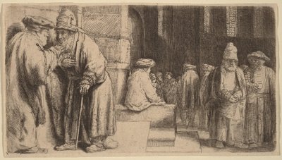 Jøder i synagogen af Rembrandt van Rijn