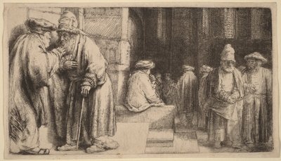 Jøder i synagogen af Rembrandt van Rijn