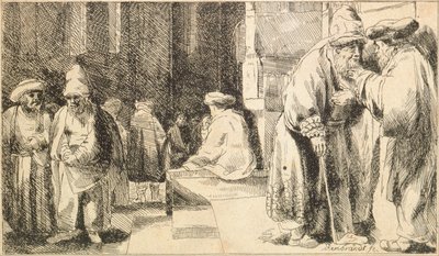 jøder i synagogen af Rembrandt van Rijn
