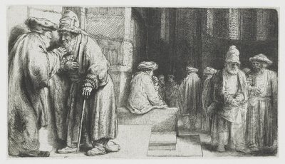 jøder i synagogen af Rembrandt van Rijn