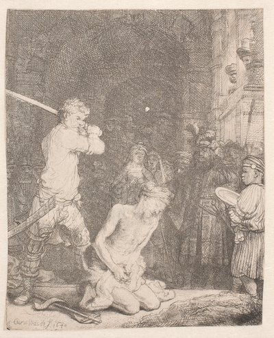 Johannes Døberen halshugges af Rembrandt van Rijn