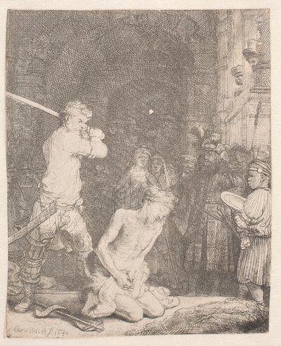 Johannes Døberen halshugges af Rembrandt van Rijn