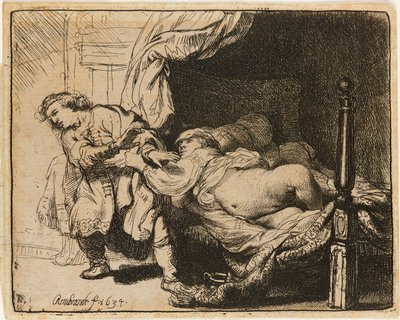 Josef og Potifars hustru [Gen. 39: 7-12], 1634. af Rembrandt van Rijn