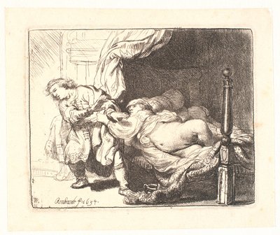 Josef og Potifars hustru af Rembrandt van Rijn