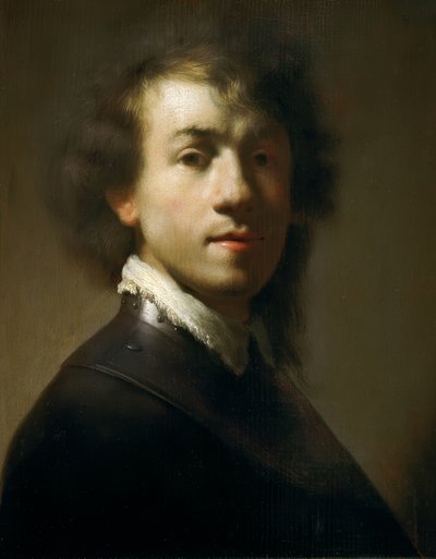 Ungdomligt selvportræt som kriger af Rembrandt van Rijn