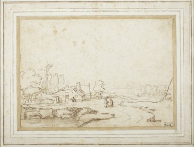 Landskab med en del af en dam af Rembrandt van Rijn