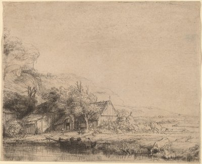 Landskab med en ko af Rembrandt van Rijn