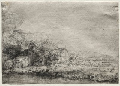 Landskab med en ko af Rembrandt van Rijn