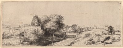 Landskab med en mælkemand af Rembrandt van Rijn