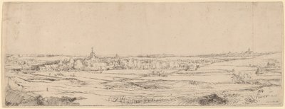 Landskab med udsigt mod Haarlem (Guldvejerens mark) af Rembrandt van Rijn
