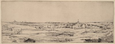 Landskab med udsigt mod Haarlem (Guldvejersmarken) af Rembrandt van Rijn