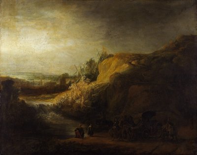 Landskab med eunukkens dåb af Rembrandt van Rijn