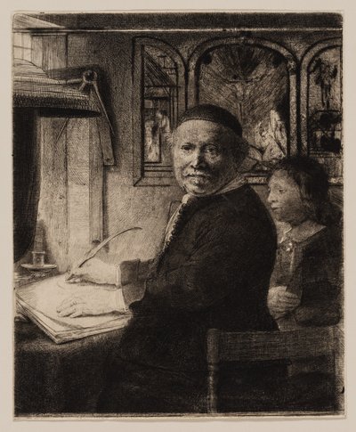 Lieven Willemsz van Coppenol, forfattermester: Den mindre plade af Rembrandt van Rijn