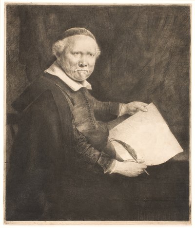 Lieven Willemsz van Coppenol, skrivemester: den større plade af Rembrandt van Rijn