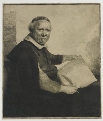 Lieven Willemsz. van Coppenol, skrivemester: det større billede af Rembrandt van Rijn