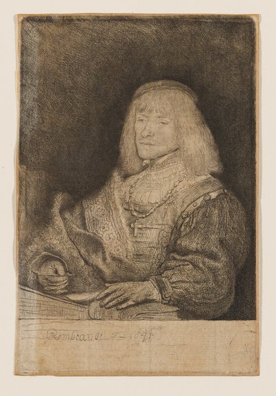 Mand ved skrivebordet, iført kors og kæde af Rembrandt van Rijn