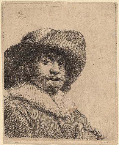 Mand i bredskygget hat af Rembrandt van Rijn