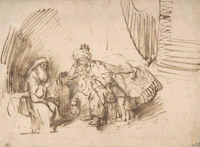 Nathan formaner David, 1650-55. af Rembrandt van Rijn
