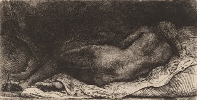 Negress liggende, 1658. af Rembrandt van Rijn