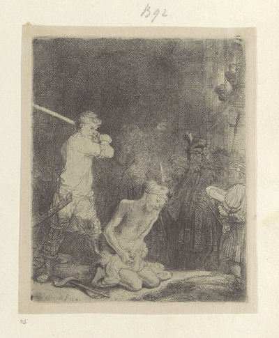 Onthoofding van Johannes de Doper Samling af 85 originale tryk (serietitel) af Rembrandt van Rijn