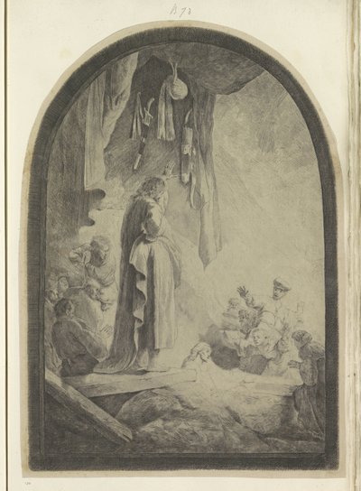 Opwekking van Lazarus: grote plade Samling af 85 originale tryk (serietitel) af Rembrandt van Rijn