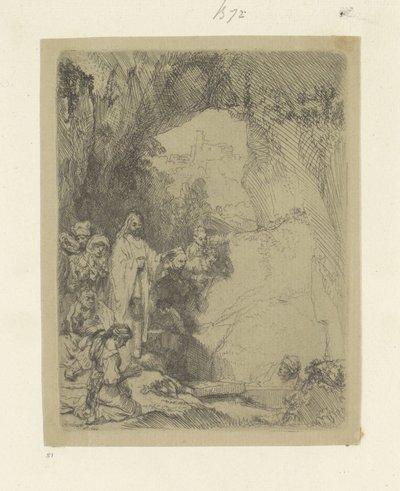 Opwekking van Lazarus: lille plade Samling af 85 originale tryk (serietitel) af Rembrandt van Rijn