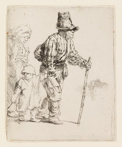 Bondefamilie på vandring af Rembrandt van Rijn