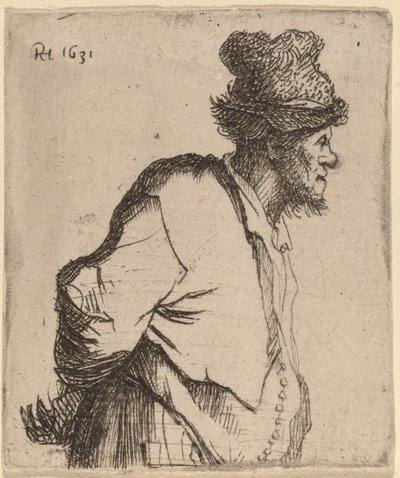 Bonde med Hænderne bag Ryggen af Rembrandt van Rijn