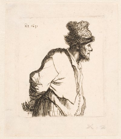 Bonde med hænderne bag ryggen af Rembrandt van Rijn