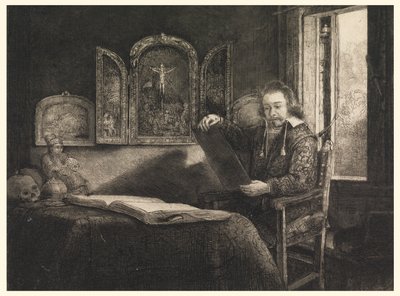 Portræt af Abraham French af Rembrandt van Rijn