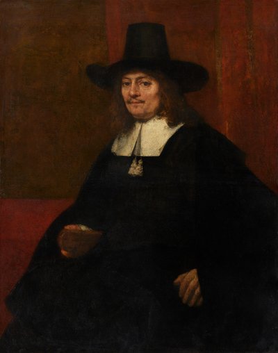 Portræt af en mand i en høj hat af Rembrandt van Rijn